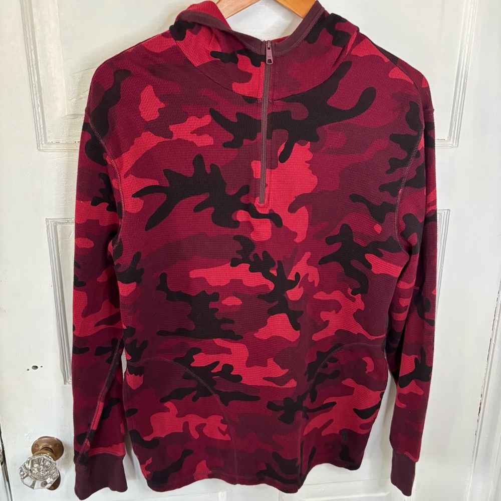 Polo by Ralph Lauren Red & Black Camo Half-Zip Sweater